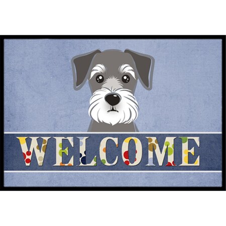 Carolines Treasures Schnauzer Welcome Indoor & Outdoor Mat, 18 x 27 in. CA77348